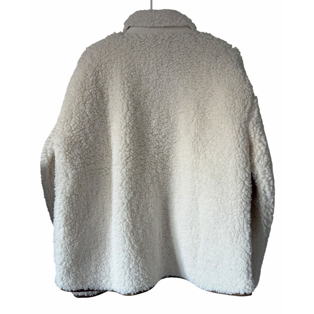 J Crew Faux Sherpa Barn Jacket Ivory Women's Size Large - Picture 2 of 12